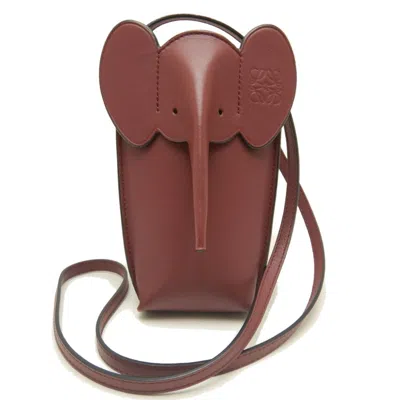 Pre-owned Loewe Bordeaux Leather Shoulder Bag () In Burgundy