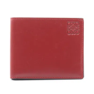 Pre-owned Loewe Bordeaux Leather Wallet (bi-fold) () In Burgundy