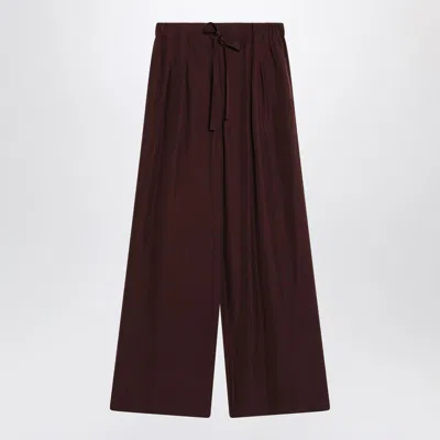 LOEWE LOEWE BORDEAUX PALAZZO TROUSERS IN