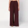 Loewe Bordeaux Palazzo Trousers In Silk In Burgundy
