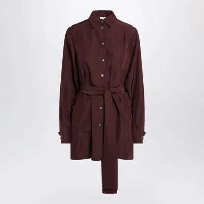LOEWE LOEWE  BORDEAUX SILK BLOUSE WITH BELT