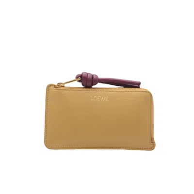 Pre-owned Loewe Bordeaux Yellow Leather Coin Purse/coin Case ()