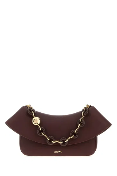 Loewe Borsa A Spalla Ola Media In Pelle Vinaccia  Donna