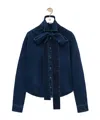 Loewe Bow Denim Shirt In Black