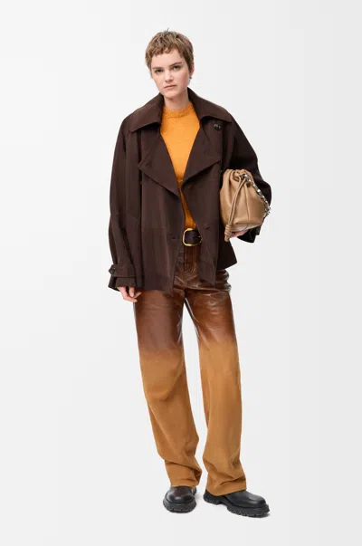 Loewe Bow Jacket In Suede Goatskin In Brown