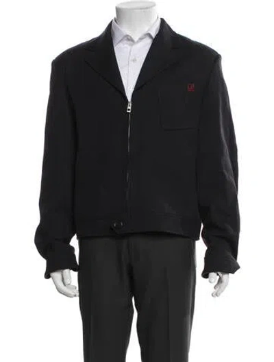 Pre-owned Loewe Boxy Zip-up Wool Jacket In Blue