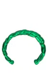 Loewe Twisted Metallic Open Cuff Bracelet In Darkgreen