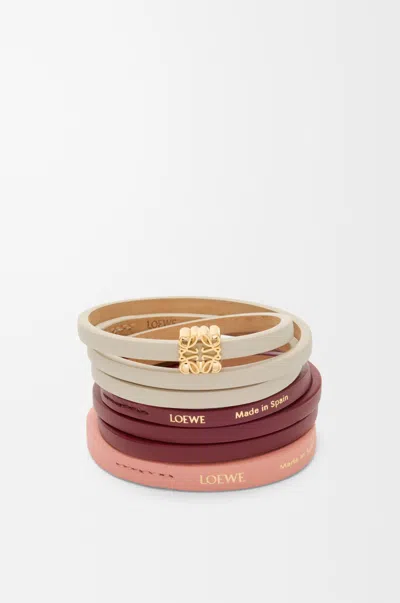 Loewe Gedrehtes Doppeltes Armband Aus Leder Grösse:m Für Frau In Multi