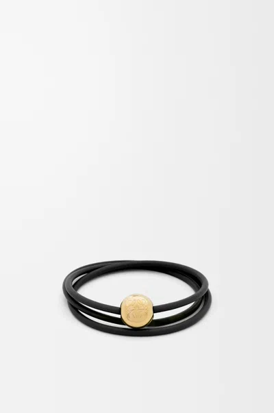 Loewe Pebble Bracelet In Leather Skin Size: L For Woman In Black