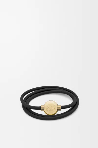 Loewe Women Pebble Leather Bracelet In Black