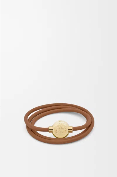 Loewe Pebble Bracelet In Leather In Burgundy