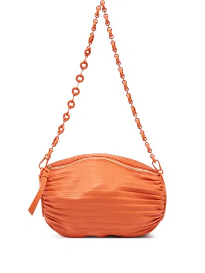 Pre-owned Loewe Bracelet Pleated Shoulder Bag In Orange