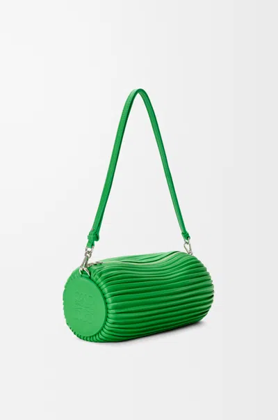 Loewe Bracelet Pouch In Pleated Nappa Lambskin For Woman In Clover Green