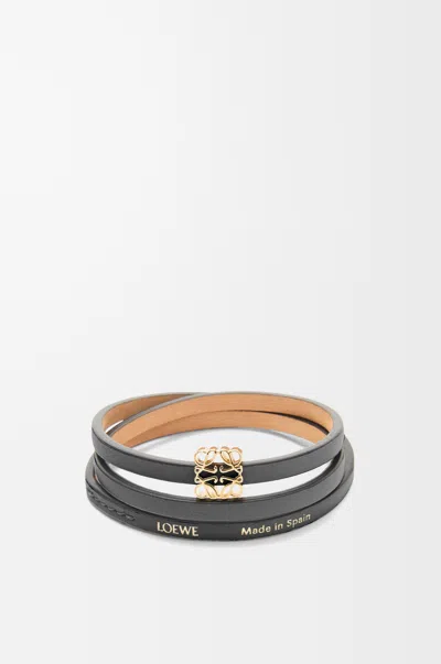Loewe Calf Leather Anagram Bracelet In Multi