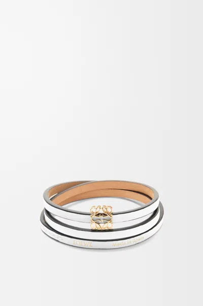 Loewe Twist Bangle In Leather Skin Size: M For Woman In White