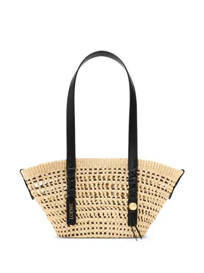 Loewe Braid Basket Tote Bag In Black