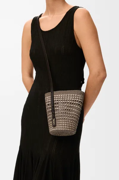 Loewe Braid Pocket In Iraca Palm And Leather Skin For Woman In Purple