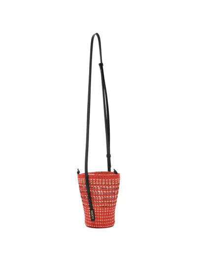 Loewe Braid Woven Clutch Bag In Red