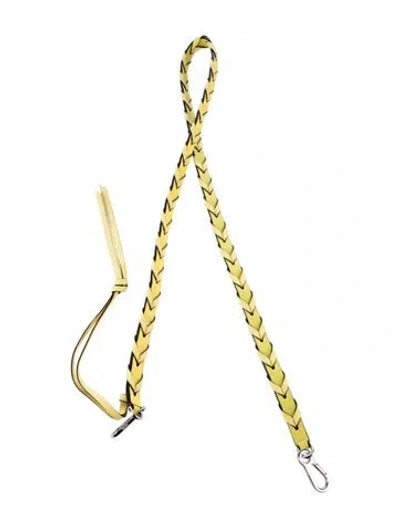 Pre-owned Loewe Braided Leather Bag Strap In Yellow