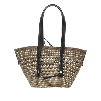 Loewe Braided Palm Medium 'braid' Basket Bag In Brown
