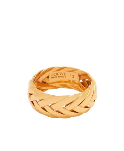 Loewe Braided Ring In Sterling Silver In Gold