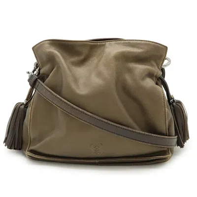 Pre-owned Loewe Bronze Khaki Metallic Leather Pochette Shoulder Bag ()