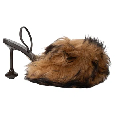 Pre-owned Loewe Brown 2025 Toy 90 Shearling Fur Slingbacks Shoes 39