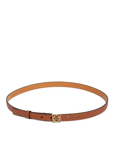 Loewe Brown Anagram Leather Belt In Gray
