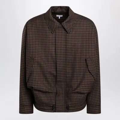 Loewe Brown And Black Checked Wool Jacket
