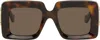 Loewe Anagram Oversized Square-frame Tortoiseshell Acetate Sunglasses In Brown