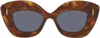Loewe Brown Butterfly Screen Sunglasses In Blonde Havana / Blue