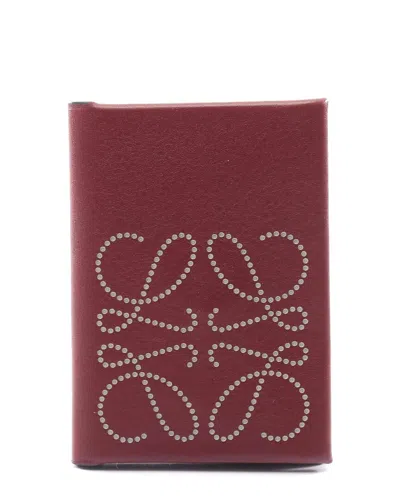 Pre-owned Loewe Brown Calfskin Anagram Card Case (authentic Pre-loved)