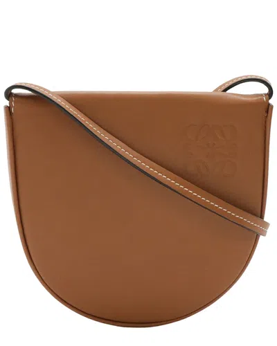 Pre-owned Loewe Brown Calfskin Anagram Heel Pouch Crossbody (authentic Pre-loved)