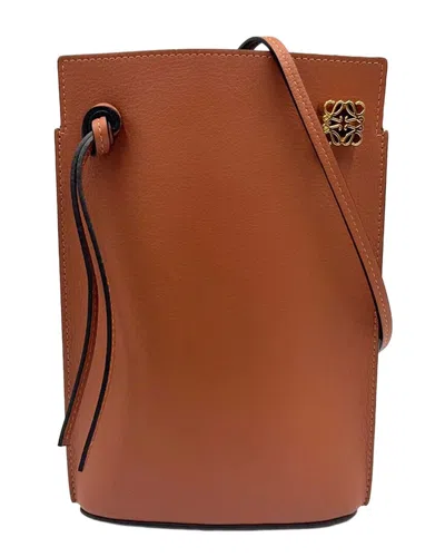 Pre-owned Loewe Brown Calfskin Dice Pocket Shoulder Bag (authentic Pre-loved)