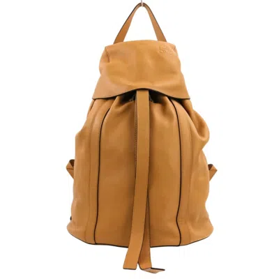 Pre-owned Loewe Brown Camel Leather Backpack () In Brown, Camel