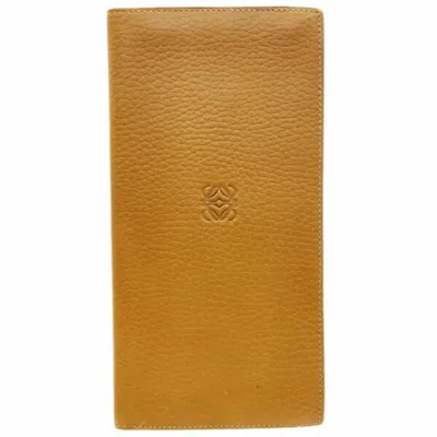 Pre-owned Loewe Brown Camel Leather Long Bill Wallet (bi-fold) ()