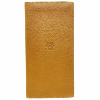 Pre-owned Loewe Brown Camel Leather Long Bill Wallet (bi-fold) ()