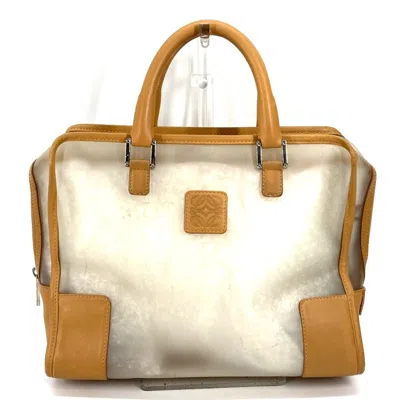 Pre-owned Loewe Brown Clear Vinyl Leather Handbag Tote Bag () In Multi