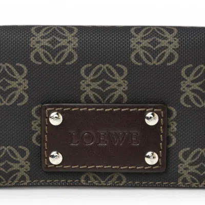 Pre-owned Loewe Brown Coated Canvas Coin Purse/coin Case ()