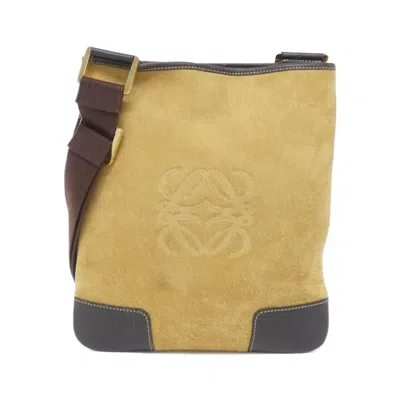 Pre-owned Loewe Brown Gold Suede Leather Shoulder Bag () In Multi