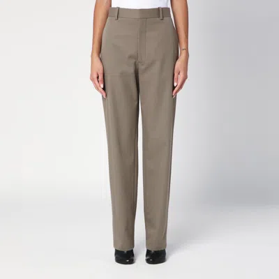 Loewe Pleated Cotton And Silk Pants In Brown