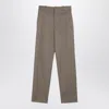 Loewe Pleated Trousers In Cotton And Silk In Brown