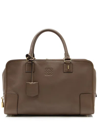 Pre-owned Loewe Brown Leather Amazona 36 Satchel (authentic Pre-loved)