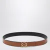 Loewe Anagram Reversible Leather Belt In Brown