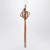 Loewe Brown Leather Anagram Pendant In Orange
