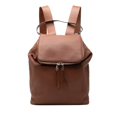 Pre-owned Loewe Brown Leather Backpack ()
