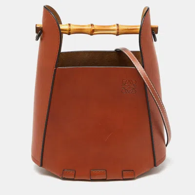 Pre-owned Loewe Brown Leather Bamboo Bucket Bag
