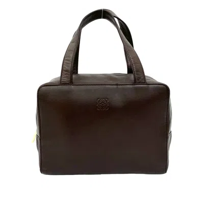 Pre-owned Loewe Brown Leather Boston Bag Handbag Tote Bag ()