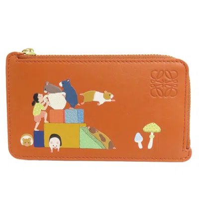 Pre-owned Loewe Brown Leather Coin Purse/coin Case ()