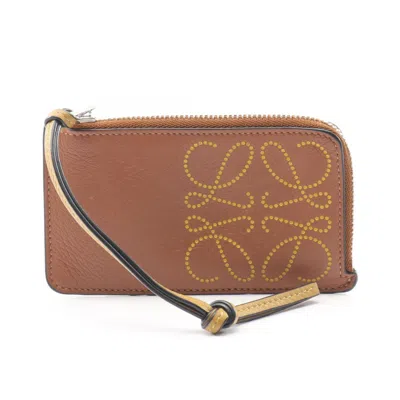 Pre-owned Loewe Brown Leather Coin Purse/coin Case ()